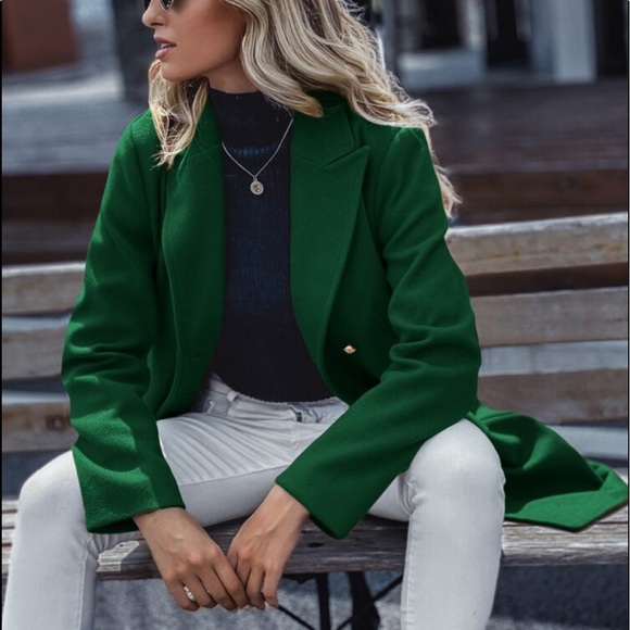 Elegant Classic Button Double Breast Pea Coat Jacket Outwear - Picture 12 of 17